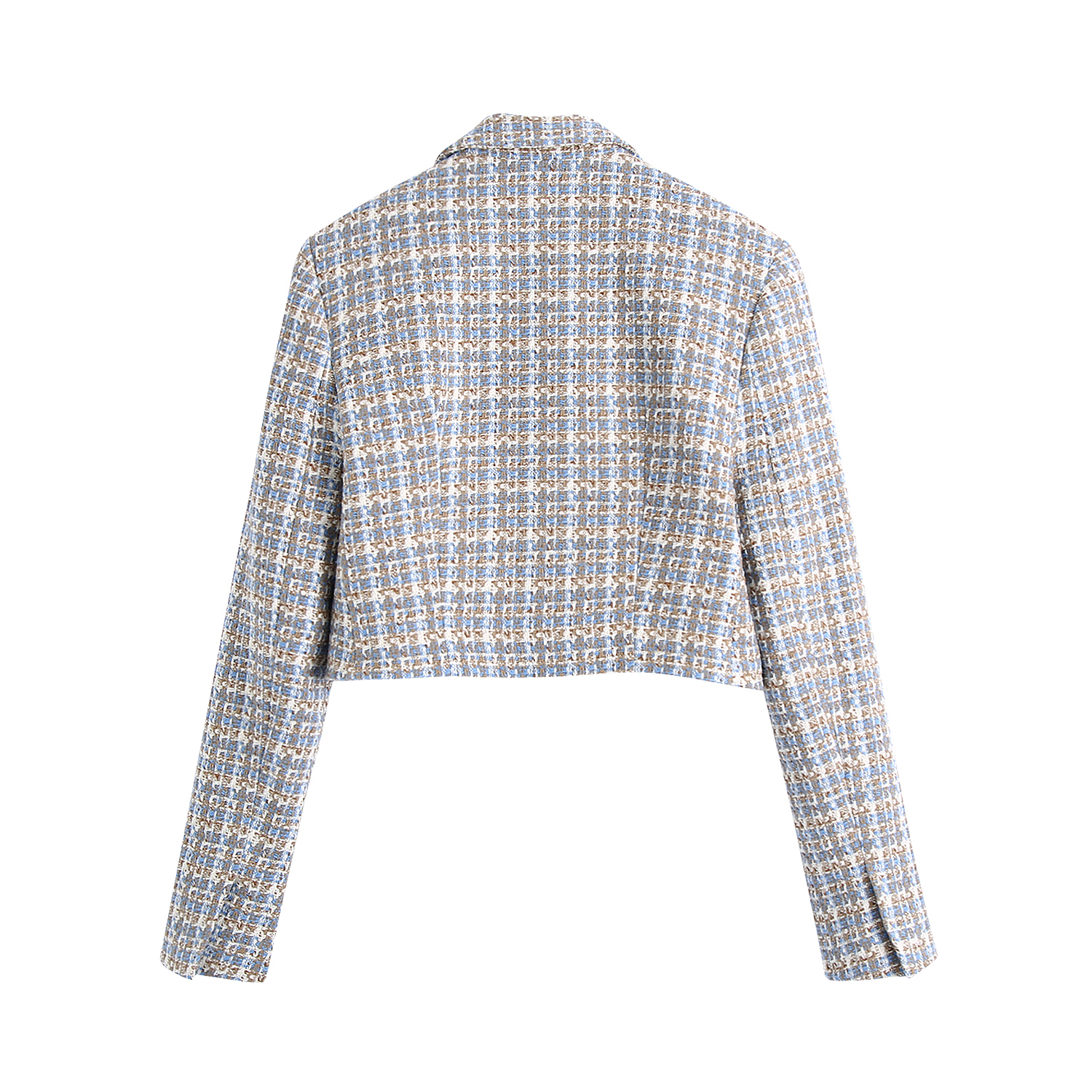 Картинка Костюм твид сиреневый пиджак укороченный + юбка мини трапеция 2 разреза спереди от магазина LonnaMag