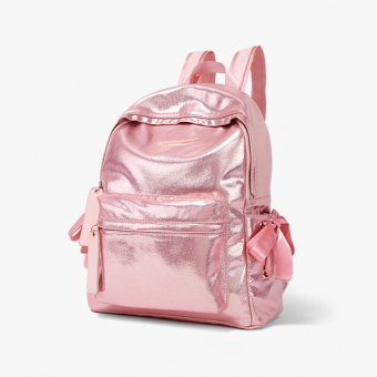 Рюкзак блестящий с атласными лентами