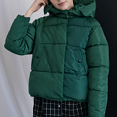 Картинка Куртка дутая короткая косые карманы на матовых кнопках от магазина LonnaMag