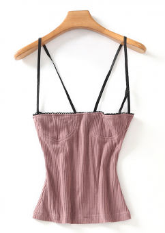 Топ бюстье секси рубчик черные лямки и кружево