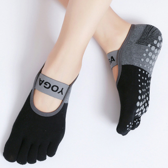 Носки для йоги прорезиненная стопа пальчики YOGA