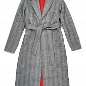 Картинка Пальто приталенное ткань елочка красный подклад от магазина LonnaMag