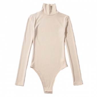 Боди водолазка в рубчик на флисе