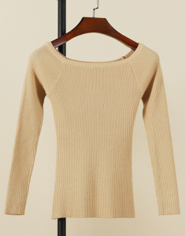 Кофта трикотаж рубчик открытые плечи - длинный рукав