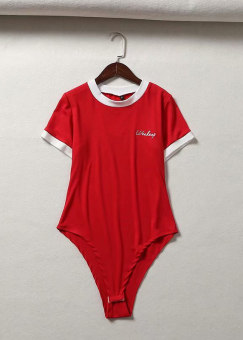 Боди с коротким рукавом и окантовкой по краю