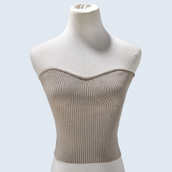 Топ бандо трикотаж рубчик (бежевый)