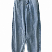 Картинка Джинсы свободные прямые с черным поясом кожзам от магазина LonnaMag