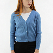 Картинка Кардиган короткий в рубчик три пуговки от магазина LonnaMag