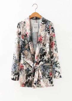 Пиджак цветы и пальмы