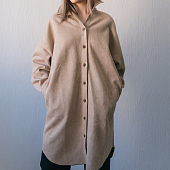 Картинка Рубашка длинная замшевая oversize низ необработан от магазина LonnaMag