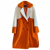 Картинка Шуба оранжевый мех 4 пуговицы сверху белая от магазина LonnaMag