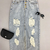 Картинка Юбка джинсовая миди с порезами от магазина LonnaMag