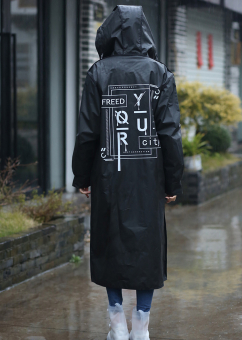 Дождевик черный матовый на спине FREED YOUR CITY
