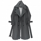 Картинка Тренч серый oversize 6 черных пуговиц MSHI CLUB от магазина LonnaMag