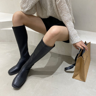 Сапоги эко-кожа посередине шов