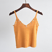 Картинка Топ трикотаж тонкие лямки шнуровка вдоль верха от магазина LonnaMag