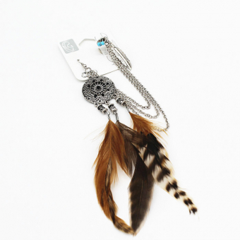 Кафф Ловец снов перья цепи