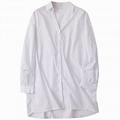 Картинка Рубашка длинная белая oversize драпировка на рукавах от магазина LonnaMag