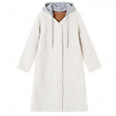 Картинка Пальто плюшевое + серый текстильный капюшон от магазина LonnaMag