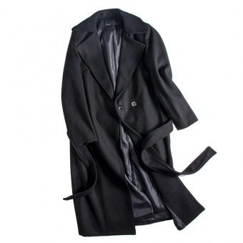 Пальто длинное макси 2 кнопки + пояс