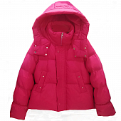 Картинка Пуховик короткий с капюшоном застежка 3 кнопки в цвет шов на спине от магазина LonnaMag