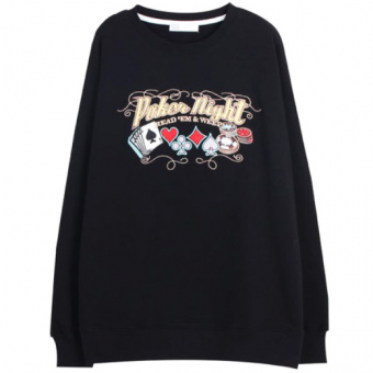 Свитшот вышивка карты масти фишки надпись Poker Hight