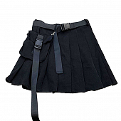 Картинка Юбка мини плиссе пояс с карабином + отдельно карман с клапоном от магазина LonnaMag