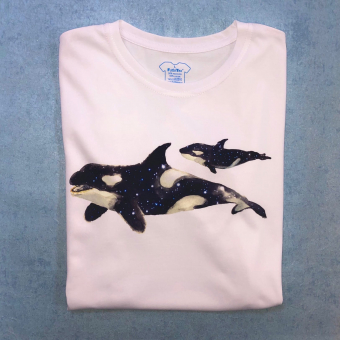 Футболка принт Акварель 2 кита