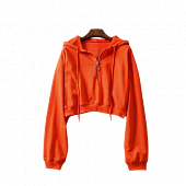 Картинка Худи укороченное с капюшоном серебряный замок с кольцом от магазина LonnaMag