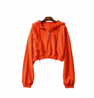 Худи укороченное с капюшоном серебряный замок с кольцом