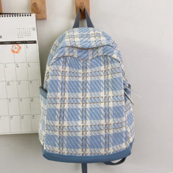 Рюкзак твид клетка + эко кожа