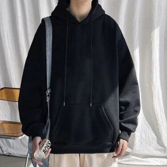 Худи с капюшоном черный однотон