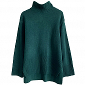 Картинка Свитер oversize ворот стойка в рубчик широкий рукав по бокам разрезы  от магазина LonnaMag