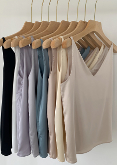 Топ майка S`20 шелк подклад на груди - М