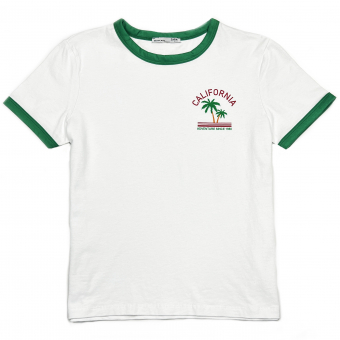 Футболка зеленый кант на горловине и рукавах