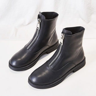 Сапоги на молнии спереди плоский ход