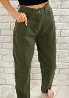 Джинсы slouchy зеленые