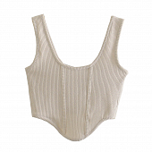 Картинка Топ в рубчик на лямках спереди удлинен два шва от магазина LonnaMag