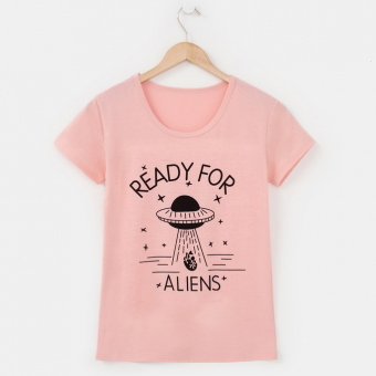 Футболка надпись READY FOR ALIENS