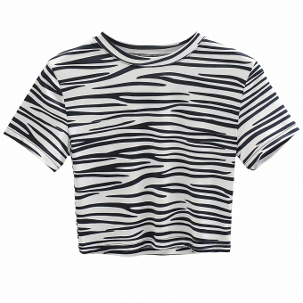 Топ укороченный принт Зебра