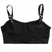 Картинка Топ лиф прошиты чашки сзади резинке лямки-ремни (черный) от магазина LonnaMag