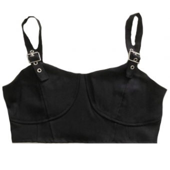 Топ лиф прошиты чашки сзади резинке лямки-ремни (черный)
