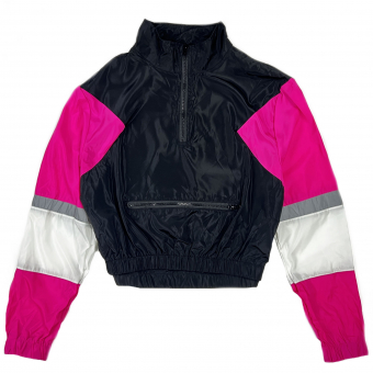 Анорак из плащевки розовые рукава молния на вороте и талии