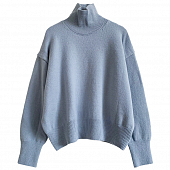 Картинка Свитер водолазка высокий ворот спущен рукав рубчик по краю и на вороте от магазина LonnaMag