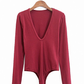 Картинка Боди стринги длинный рукав глубокий V-вырез от магазина LonnaMag