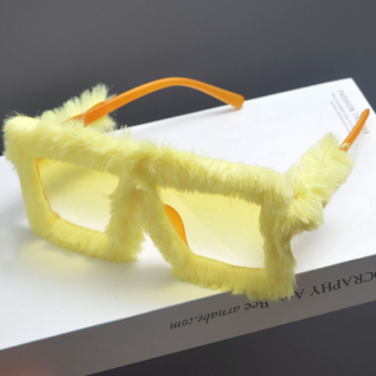 Очки мех крупный квадрат