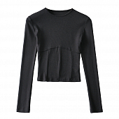 Картинка Топ длинный рукав прошит на талии имитация корсета от магазина LonnaMag