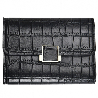 Кошелек тиснение под камень клапан с квадратной застежкой золотая окантовка