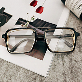 картинка Очки двойнная оправа пластик и металл под наклоном - прозрачные от магазина LonnaMag