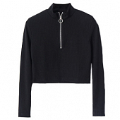 Картинка Топ длинный рукав рубчик молния с кольцом на вороте от магазина LonnaMag